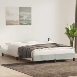 Cadre de lit sans matelas gris clair 140x210 cm velours 