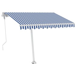 Auvent automatique sur pied 300x250 cm Bleu/Blanc 