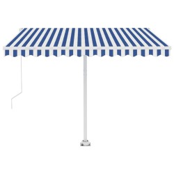 Auvent automatique sur pied 300x250 cm Bleu/Blanc 