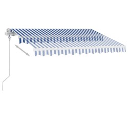 Auvent automatique sur pied 300x250 cm Bleu/Blanc 