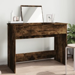 Coiffeuse avec miroir chêne fumé 100x45x76 cm 