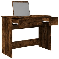 Coiffeuse avec miroir chêne fumé 100x45x76 cm 