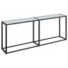 Table console Marbre blanc 200x35x75,5 cm Verre trempé 