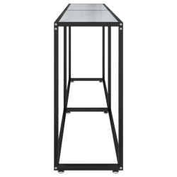 Table console Marbre blanc 200x35x75,5 cm Verre trempé 