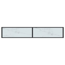 Table console Marbre blanc 200x35x75,5 cm Verre trempé 