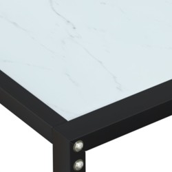 Table console Marbre blanc 200x35x75,5 cm Verre trempé 