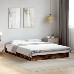 Cadre de lit sans matelas chêne fumé 120x190 cm bois ingénierie 