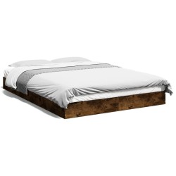 Cadre de lit sans matelas chêne fumé 120x190 cm bois ingénierie 
