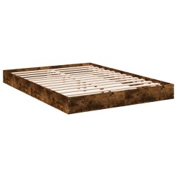 Cadre de lit sans matelas chêne fumé 120x190 cm bois ingénierie 