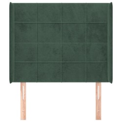 Tête de lit avec oreilles Vert foncé 93x16x118/128 cm Velours 