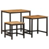 Tables d'appoint gigognes 3 pcs bois de manguier massif brut 
