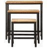 Tables d'appoint gigognes 3 pcs bois de manguier massif brut 