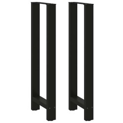 Pieds de table de bar Noir 2 pièces 50 x (110-111) cm Acier 