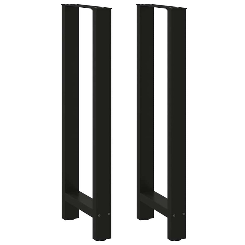 Pieds de table de bar Noir 2 pièces 50 x (110-111) cm Acier 