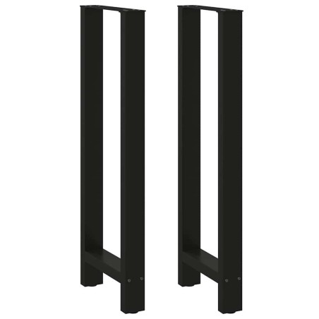 Pieds de table de bar Noir 2 pièces 50 x (110-111) cm Acier 