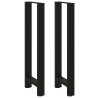 Pieds de table de bar Noir 2 pièces 50 x (110-111) cm Acier 