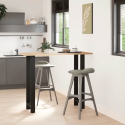 Pieds de table de bar Noir 2 pièces 50 x (110-111) cm Acier 