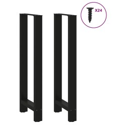 Pieds de table de bar Noir 2 pièces 50 x (110-111) cm Acier 