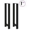 Pieds de table de bar Noir 2 pièces 50 x (110-111) cm Acier 