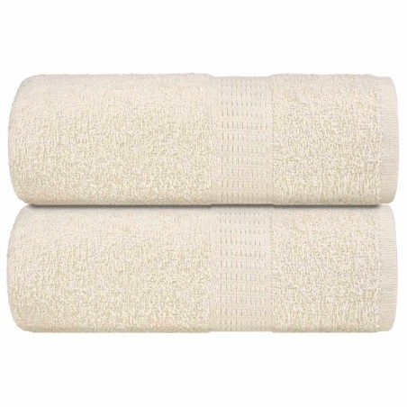 Serviettes d'invité 2 pcs crème 30x50 cm 360 g/m² 100% coton 