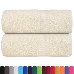 Serviettes d'invité 2 pcs crème 30x50 cm 360 g/m² 100% coton 