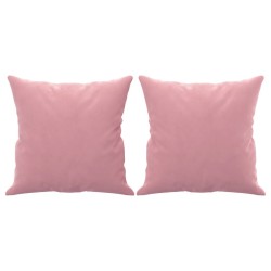 Canapé 3 places avec oreillers décoratifs rose 180 cm velours 