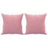 Canapé 3 places avec oreillers décoratifs rose 180 cm velours 