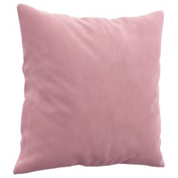 Canapé 3 places avec oreillers décoratifs rose 180 cm velours 