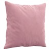 Canapé 3 places avec oreillers décoratifs rose 180 cm velours 