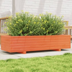 Jardinière cire marron 110x40x26,5 cm bois de pin massif 