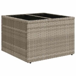 Salon de jardin 6 pcs avec coussins gris clair résine tressée 