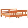 Cadre de lit sans matelas cire marron 180x200cm bois pin massif 