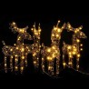 Décorations de Noël 4 pcs rennes 160 LED blanc chaud rotin 