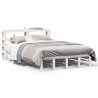 Cadre de lit sans matelas blanc 150x200 cm bois de pin massif 
