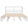 Cadre de lit sans matelas blanc 150x200 cm bois de pin massif 