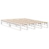 Cadre de lit sans matelas blanc 150x200 cm bois de pin massif 
