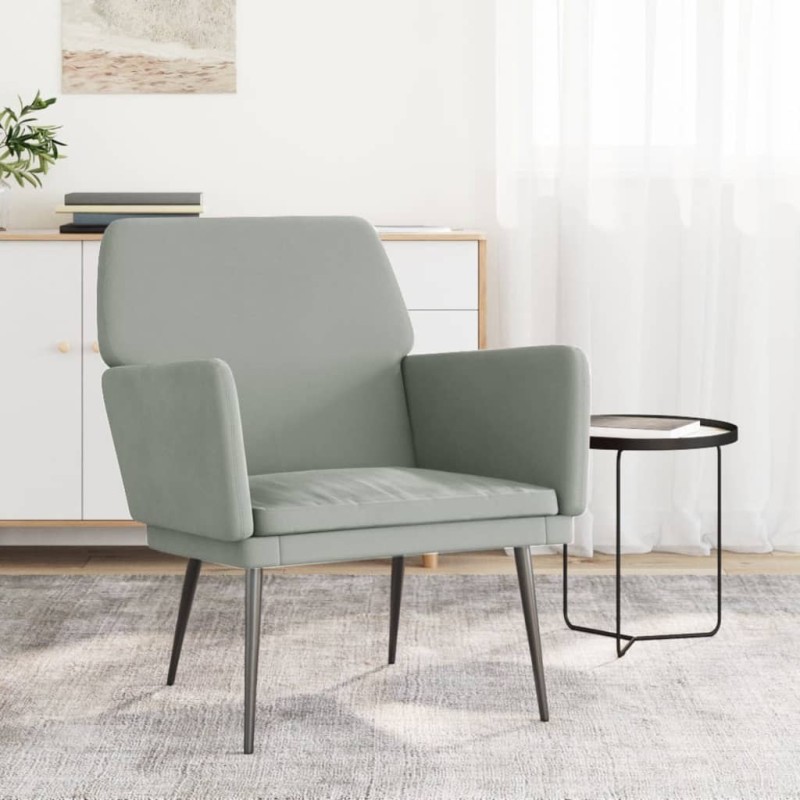 Fauteuil Gris clair 62x79x79 cm Velours 