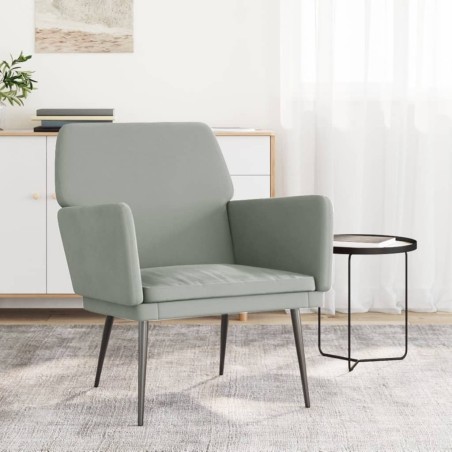 Fauteuil Gris clair 62x79x79 cm Velours 