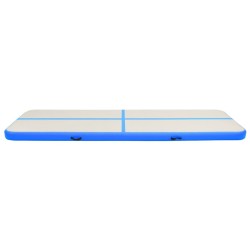 Tapis gonflable de gymnastique avec pompe 800x100x15cm PVC Bleu 