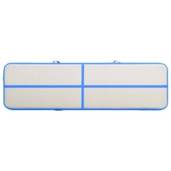 Tapis gonflable de gymnastique avec pompe 800x100x15cm PVC Bleu 