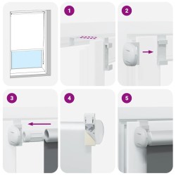 Store enrouleur occultant blanc cassé 90x230cm largeur du tissu 