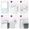 Store enrouleur occultant blanc cassé 90x230cm largeur du tissu 