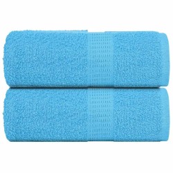 Serviettes d'invité 2 pcs turquoise 30x50cm 360 g/m² 100% coton 