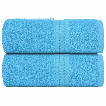 Serviettes d'invité 2 pcs turquoise 30x50cm 360 g/m² 100% coton 