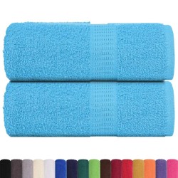 Serviettes d'invité 2 pcs turquoise 30x50cm 360 g/m² 100% coton 