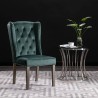 Chaises à manger lot de 2 Vert foncé Velours 