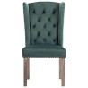 Chaises à manger lot de 2 Vert foncé Velours 