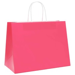 Sacs en papier 250 pcs avec poignées rose 32x17x25 cm 