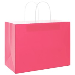 Sacs en papier 250 pcs avec poignées rose 32x17x25 cm 