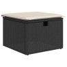 Salon de jardin 6 pcs avec coussins noir résine tressée 